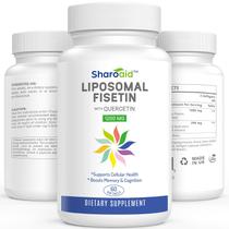 Suplemento de fisetina lipossomal Sharoaid com quercetina 1200 mg Suplemento de fisetina lipossomal Sharoaid com quercetina 1200 mg