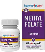 Suplemento de fonte superior de metilfolato 5-MTHF 1000mcg 60 comprimidos