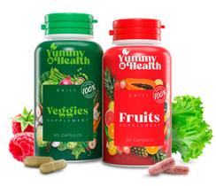 Suplemento de frutas e vegetais deliciosos e saudáveis. Mais de 33 superalimentos