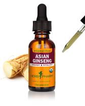 Suplemento de ginseng Herb Pharm Asian (Panax) 30 ml sem álcool