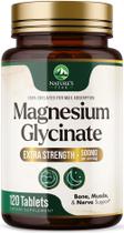 Suplemento de glicinato de magnésio Nature's Peak 500mg 120 comprimidos