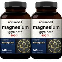 Suplemento de glicinato de magnésio NatureBell 500 mg 480 cápsulas Suplemento de glicinato de magnésio NatureBell 500 mg 480 cápsulas