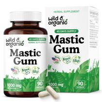 Suplemento de goma de mástique selvagem e orgânica 1000mg 90 cápsulas