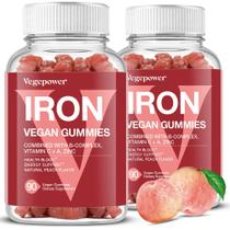 Suplemento de gomas de ferro VEGEPOWER Vegan com 2 pacotes de vitamina C