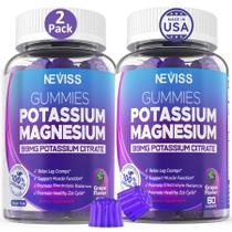 Suplemento de gomas de potássio e magnésio NEVISS com Ashwagandha