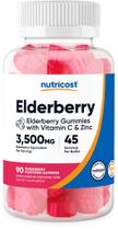 Suplemento de gomas de sabugueiro Nutricost com vitamina C e zinco Suplemento de gomas de sabugueiro Nutricost com vitamina C e zinco