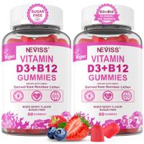 Suplemento de gomas veganas de vitamina D3 5000IU e B12 1000mcg NEVISS