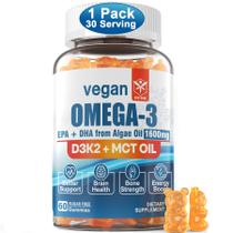 Suplemento de gomas veganas EnvyCure Omega 3 1280 mg com vitamina D3 K2
