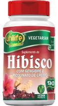 Suplemento de Hibisco Com Gengibre Vitamina 90 Unidades Unilife