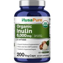 Suplemento de inulina Nusa Pure em pó 300 mg 200 cápsulas vegetais