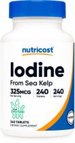 Suplemento de iodo Nutricost 325 mcg de algas marinhas 240 comprimidos