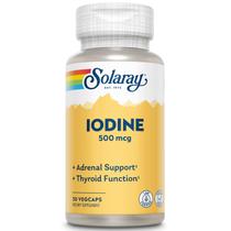 Suplemento de iodo SOLARAY 500mcg com iodeto de potássio 30 cápsulas vegetais Suplemento de iodo SOLARAY 500mcg com iodeto de potássio 30 cápsulas vegetais