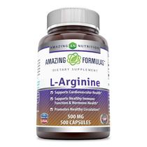 Suplemento de L-Arginina Amazing Nutrition 500 mg 500 cápsulas