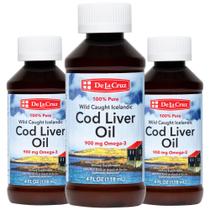 Suplemento De La Cruz Óleo de Fígado de Bacalhau 3 x 118 ml Puro