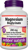 Suplemento de Magnésio Bisglicinato Webber Naturals - 200mg - 120 Cápsulas