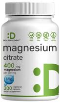 Suplemento de Magnésio Citrato 400mg - 300 Cápsulas
