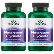 Suplemento de magnésio quelatado Swanson 133mg 90 cápsulas x2