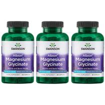 Suplemento de magnésio quelatado Swanson 133mg 90 cápsulas x3 Suplemento de magnésio quelatado Swanson 133mg 90 cápsulas x3