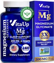 Suplemento de magnésio VitaUp Glicinato de Magnésio 200 mg 240 cápsulas Suplemento de magnésio VitaUp Glicinato de Magnésio 200 mg 240 cápsulas