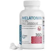 Suplemento de melatonina Bronson 10 mg, comprimidos de dissolução rápida, 360 ct