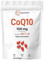 Suplemento de microingredientes CoQ10 100mg 240 cápsulas gelatinosas