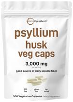 Suplemento de microingredientes Psyllium Husk 3.000 mg 500 cápsulas