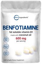 Suplemento de microingredientes: vitamina B1, benfotiamina, 600 mg