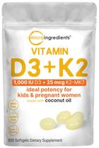 Suplemento de microingredientes Vitamina D3 1.000 UI + K2 25mcg