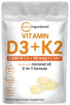 Suplemento de microingredientes Vitamina D3 2.000 UI + K2 50mcg