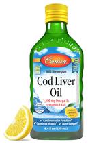 Suplemento de óleo de fígado de bacalhau Carlson 1100mg Omega-3s 250ml