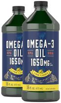 Suplemento de óleo de peixe Carlyle Omega 3 1650 mg 946 ml de sabor de limão