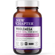 Suplemento de óleo de peixe New Chapter Wholemega para mães de 90 quilates