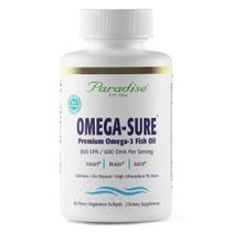 Suplemento de óleo de peixe Omega-Sure Paradise Herbs 60 cápsulas gelatinosas Suplemento de óleo de peixe Omega-Sure Paradise Herbs 60 cápsulas gelatinosas