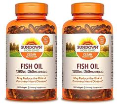 Suplemento de Óleo de Peixe Sundown Extra Strength 1200mg - 200 Cápsulas