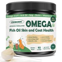 Suplemento de óleo de peixe ZEBORA Omega 3 para pele e pelagem de cães