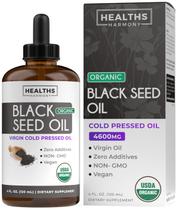Suplemento de óleo de semente preta Healths Harmony 120 ml orgânico