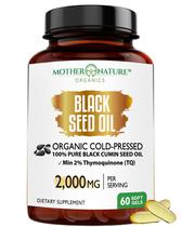 Suplemento de óleo de semente preta Mother Nature Organics 1000mg x60 Suplemento de óleo de semente preta Mother Nature Organics 1000mg x60