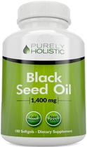 Suplemento de óleo de semente preta puramente holístico 1400 mg 180 cápsulas gelatinosas