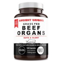 Suplemento de órgãos de carne bovina alimentados com capim Ancient Origins 4500 mg Suplemento de órgãos de carne bovina alimentados com capim Ancient Origins 4500 mg