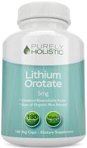 Suplemento de Orotato de Lítio 5mg - 180 Cápsulas - Fórmula Holística