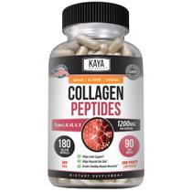 Suplemento de peptídeos multicolágenos Kaya Naturals 180 cápsulas Suplemento de peptídeos multicolágenos Kaya Naturals 180 cápsulas