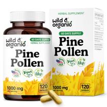 Suplemento de pólen de pinho selvagem e orgânico para homens 1000 mg 120 cápsulas