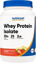 Suplemento de Proteína Nutricost Whey Isolate 907g Sabor Fresa Plátano Suplemento de Proteína Nutricost Whey Isolate 907g Sabor Fresa Plátano