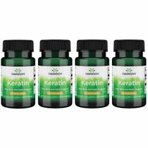 Suplemento de queratina Swanson 50 mg 60 cápsulas, pacote com 4 Suplemento de queratina Swanson 50 mg 60 cápsulas, pacote com 4