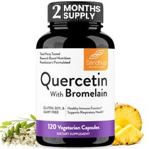 Suplemento de quercetina de Sandhu com bromelaína 1000 mg 120 cápsulas Suplemento de quercetina de Sandhu com bromelaína 1000 mg 120 cápsulas