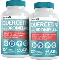 Suplemento de Quercetina PrimeMD 500 mg con Bromelina 120 cápsulas, paquete de 2
