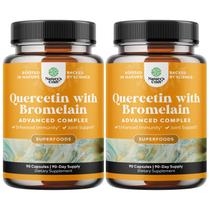 Suplemento de quercetina pura com bromelaína para imunidade 90 ct Suplemento de quercetina pura com bromelaína para imunidade 90 ct