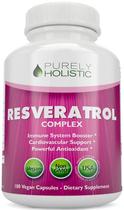 Suplemento de resveratrol puramente holístico 1450 mg com vitamina C 180 cápsulas Suplemento de resveratrol puramente holístico 1450 mg com vitamina C 180 cápsulas