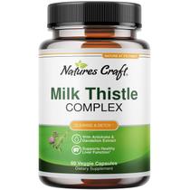 Suplemento de suporte hepático Natures Craft Milk Thistle 60 Ct
