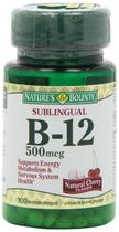 Suplemento de Tabletas Sublinguales Nature's Bounty B-12 500 mcg Suplemento de Tabletas Sublinguales Nature's Bounty B-12 500 mcg